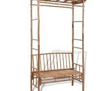Garden Bench with Pergola 130 cm Bamboo