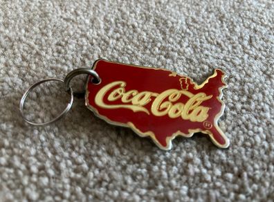 Coca Cola 1987 USA Map Key Ring