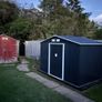 9 x 6FT Metal Shed Roofed Garden Shed Outdoor Storage Shed with Foundation Ventilation & Doors, Dark Grey Image 8