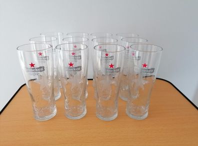 12 x Heineken Beer Glasses