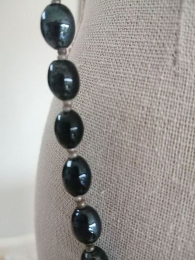 Hand knotted long beaded necklace
