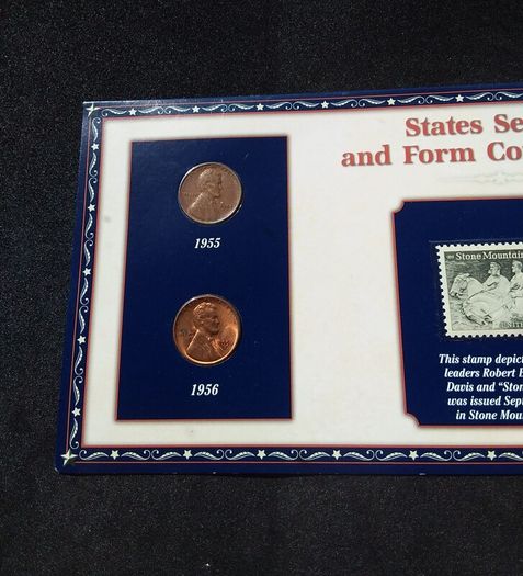 PCS Lincoln Series Coin and Stamp Panel - " States Secede and Form Confederacy "