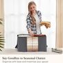 95L Clothes Storage Bags Large Storage Box With Lid Packing Boxes for Moving House With Reinforced Handle Thick Fabric Clear Window for Clothes Duvet Blankets Bedding, 3 Pack, Grey Image 5