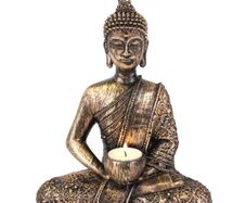 Sitting Thai Buddha Tealight Holder