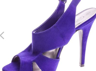 Royal Blue Suede Peep Toe Heels