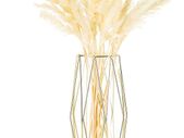 Glass Vase for Flowers Gold, Modern Large Vases for Pampas Grass with Geometric Metal Rack for Artificial Fake Living Room Dining Table Decoration Wedding Centrepiece Ornaments, 26cm Height