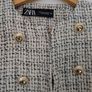 Zara Tweed Jacket with Gold Buttons, Size XS Image 3