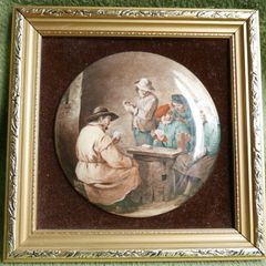 Vintage Framed Genuine Staffordshire Ceramic
