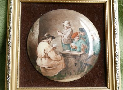 Vintage Framed Genuine Staffordshire Ceramic