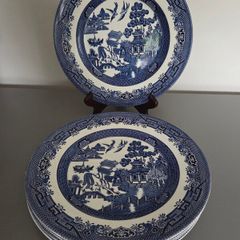 Plates Willow Blue White Churchill