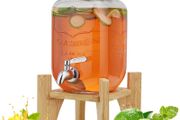 Brand New 4L Glass Drinks Dispenser with Faucet, Water Dispenser. Bamboo stand not included.
