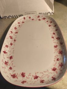Vintage Arzberg Pink Floral Serving Platter  Large platter marked Arzberg / Germany / Bavaria
