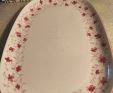 Vintage Arzberg Pink Floral Serving Platter  Large platter marked Arzberg / Germany / Bavaria