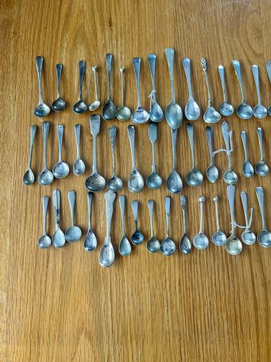 Antique Small Condiment Spoons x 66