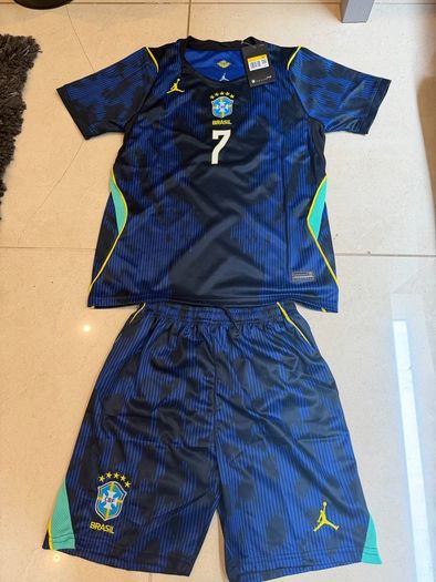 Brazil Jordan Football Away Kit Age 10-11 Vini Jr Jersey & Shorts BNWT