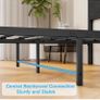 King Size Bed Frame with Wooden Headboard  Under-Bed Storage for Master Bedroom, Couples, Heavy Duty Metal Frame 800 lbs, Noise-Free, No Box Spring Needed, Easy Assembly , Black Oak Image 4
