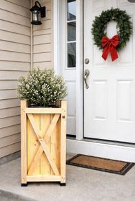 Solid Wood Front Door Planter Box - pair