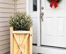 Solid Wood Front Door Planter Box - pair