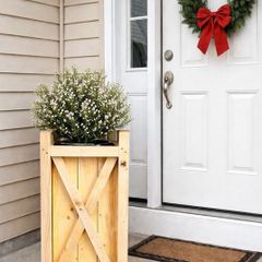 Solid Wood Front Door Planter Box - pair