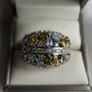 925 Silver Ring Pear Tourmaline Sapphire Natural Gemstone Jewelry Size P - 11,40g Image 3