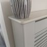 Stylish, contemporary navy and white ceramic plant pot Image 2