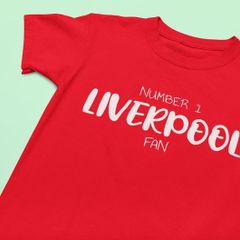Unofficial Liverpool FC kids t-shirt. Number 1 Football Fan! Number 1 Liverpool Fan adults top