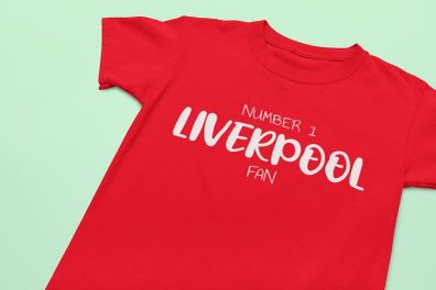 Unofficial Liverpool FC kids t-shirt. Number 1 Football Fan! Number 1 Liverpool Fan adults top