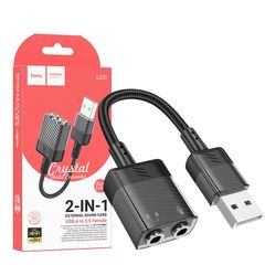 Hoco LS37 USB to Dual 3.5mm 2-in-1 Transparent External Sound Card
