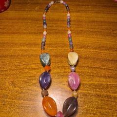 1980s Marble Effect Vintage Necklace