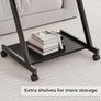 Mobile Computer Desk Z-Shaped with Sliding Keyboard Wood PC Table Laptop Desk Furniture Study Workstation for Home Office, Black, 60 x 48 x 73 cm Image 6