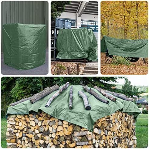 Green Tarpaulin Sheet 1.2m x 1.8m (Cut-Size) Lightweight PE Plastic Tarp 80gsm Water-Resistant Ground Sheet Multipurpose Small Tarpaulin Covers used for Garden Furniture Shed Camping (4ft x 6ft)