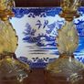 A Pair of Vintage 6 inch Amber Glass candle holders Image 5