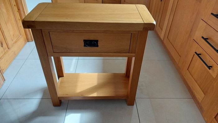 Solid oak hall table