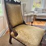 Vintage Solid Wood Upholstered Armchairs Image 6