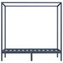 Canopy Bed Frame Grey Solid Pine Wood 90x200 cm Image 3