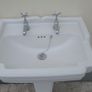 Bathroom sink with pedestal, taps and trap Image 2
