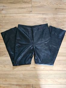 Vintage 1990's Siena Studio Genuine Leather Black Trousers