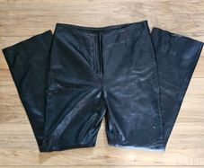 Vintage 1990's Siena Studio Genuine Leather Black Trousers