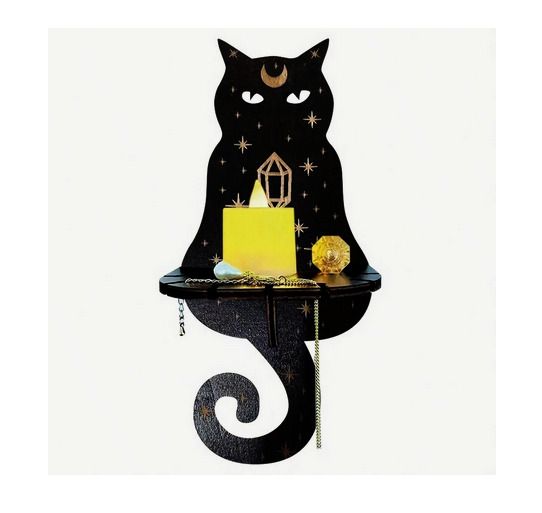 Excellent not only for Halloween - Wizard Cat Ornament - great indoors & outdoors