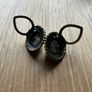Vintage Heavy Bronze Tone Metal Dress Scarf / Clip Pin with Fabric Centre. Image 10