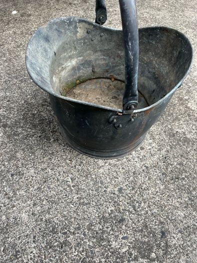 Vintage metal coal shuttle