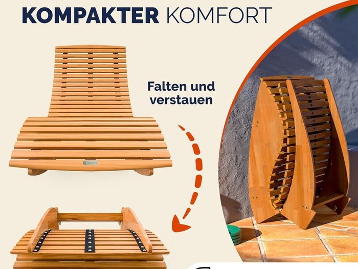 2 x Sun Lounger with Cushion for 2 People,oad Capacity, FSC Certified Swing Lounger Set for Balcony, 195 x 60 cm