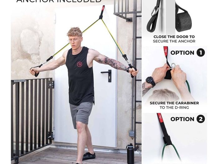 Resistance Bands Set with Handles, Door Anchor, Ankle Straps + Exercise Ebook