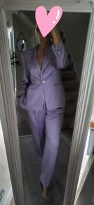 ESCADA Mauve Wool Mix Trouser Suit Sz 40 (Fit 12UK)