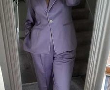 ESCADA Mauve Wool Mix Trouser Suit Sz 40 (Fit 12UK)