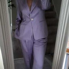 ESCADA Mauve Wool Mix Trouser Suit Sz 40 (Fit 12UK)