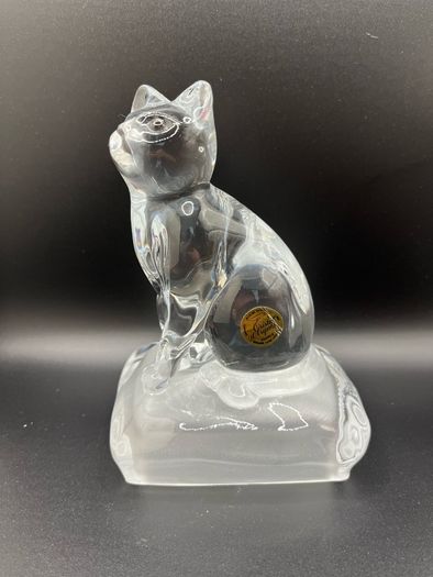 Pair of vintage crystal sculptures crafted by Cristal D'Arques