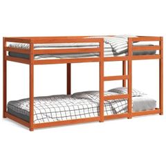 Bunk Bed without Mattress Wax Brown 75x190 cm Small Single Solid Wood Pine