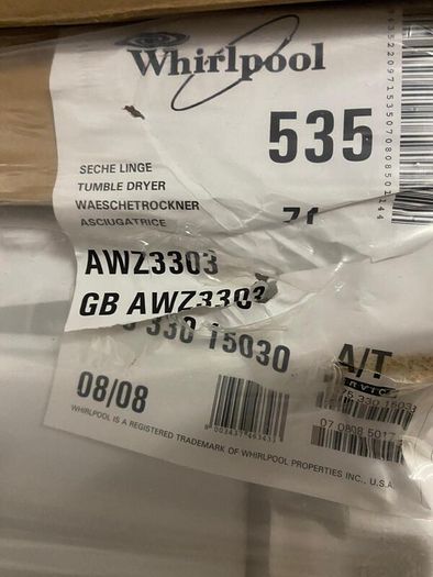 Whirlpool AWZ3303 Vented Dryer