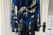 Lipsy Dress in Size 12 - worn only once, gorgeous shades of blue on black background
